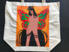 Mariposa hand painted tote bag 