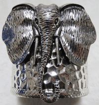Image 2 of Burnish Elephant Hammered Cuff Bracelet (2 colors)