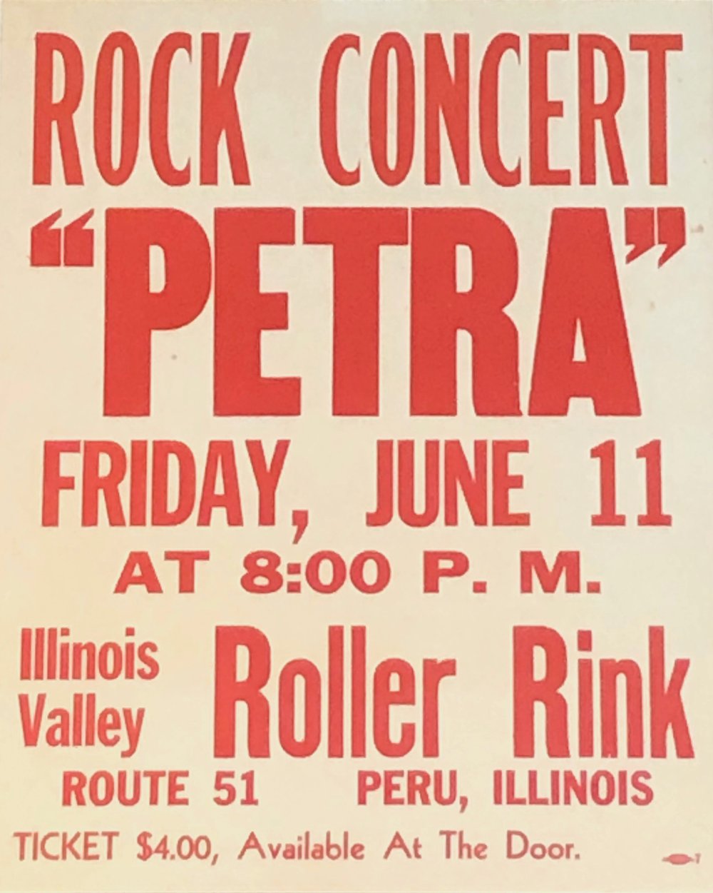 Old School Petra Concert Poster (Re-Print)