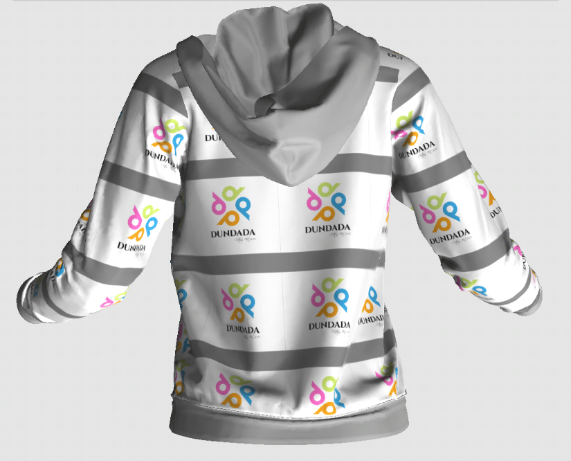 Unisex Grey and White Hoodie