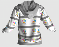 Image 2 of Unisex Grey and White Hoodie