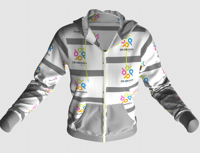Image 1 of Unisex Grey and White Hoodie