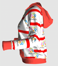 Image 3 of Unisex Red and White Hoodie