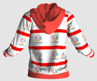 Image 2 of Unisex Red and White Hoodie