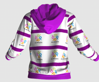 Image 2 of Unisex Purple and White Hoodie 