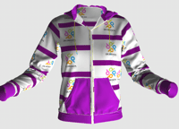 Image 1 of Unisex Purple and White Hoodie 