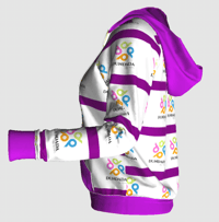 Image 3 of Unisex Purple and White Hoodie 