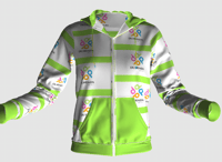 Image 1 of Unisex Green and White Hoodie 