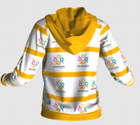 Image 2 of Unisex Orange and White Hoodie