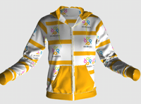 Image 1 of Unisex Orange and White Hoodie