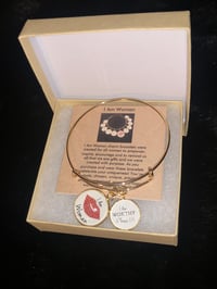 Image 1 of I Am Woman- I Am Worthy charm bracelet 