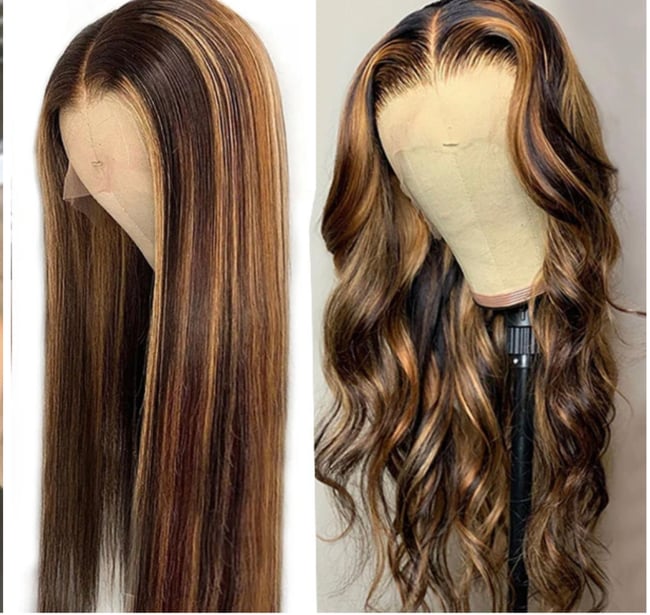 30 inch honey blond Long Straight Lace Front Wigs Human Hair 