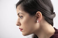 Image 2 of SINGLE earring silver stud, island 1,  #034-24