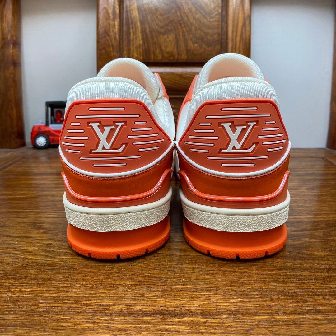 Virgil Abloh x Louis Vuitton Trainer Sneakers - 1A811L Orange/White FD0231,  in 2023
