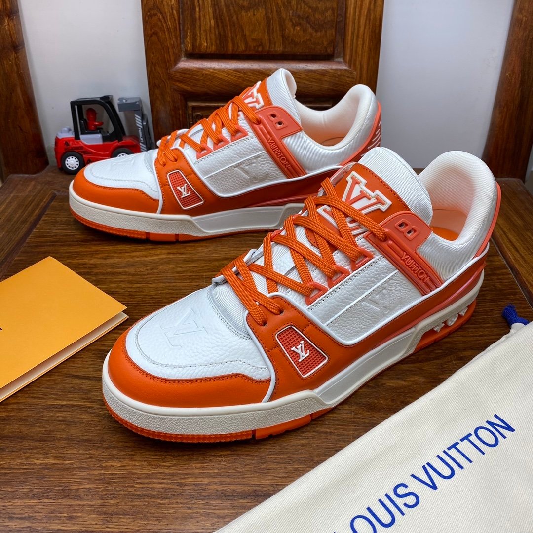 Virgil Abloh x Louis Vuitton Trainer Sneakers - 1A811L Orange/White FD0231