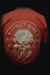 Street Glide Nation OG Short Sleeve Red Shirt. (White Ink)