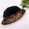 Black contrast leopard hat