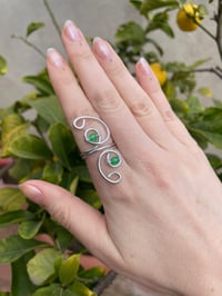 Image 2 of Silver green ring
