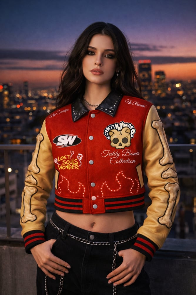 Image of Teddy Bones ( Lost Souls) Letterman Jackets, Male & Female ( Pre Order) Drops 3/14/26