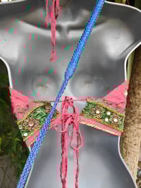 Image 5 of Bralette halter neck top jewel dark pink with two ties at the back