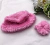 Long hair pink faux fur hat 