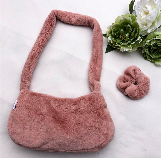 Super soft plush faux fur bag 