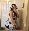 Sustainable cow faux fur hat