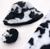 Sustainable Reversible cow faux fur hat