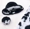 Sustainable Reversible cow faux fur hat