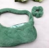 Sage green short hair faux fur bag 