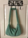 Sage green short hair faux fur bag 