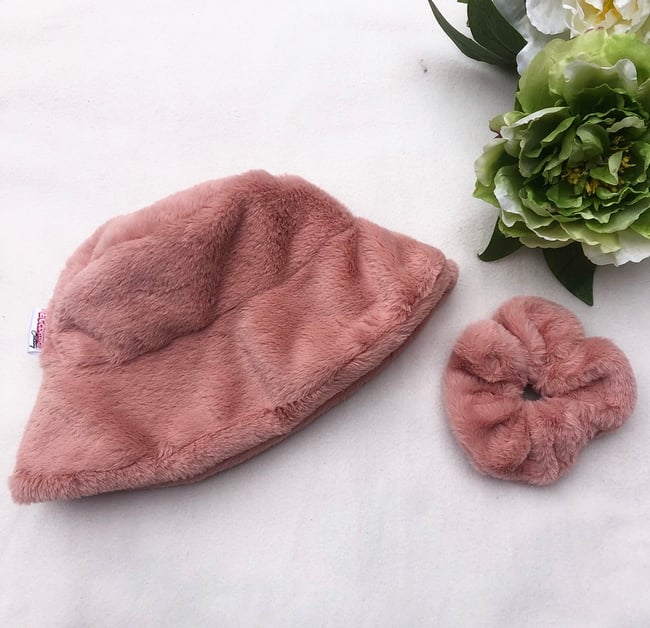 Plush bag, hat & scrunchie combo 
