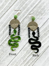 Image 2 of Green Viper Earrings 