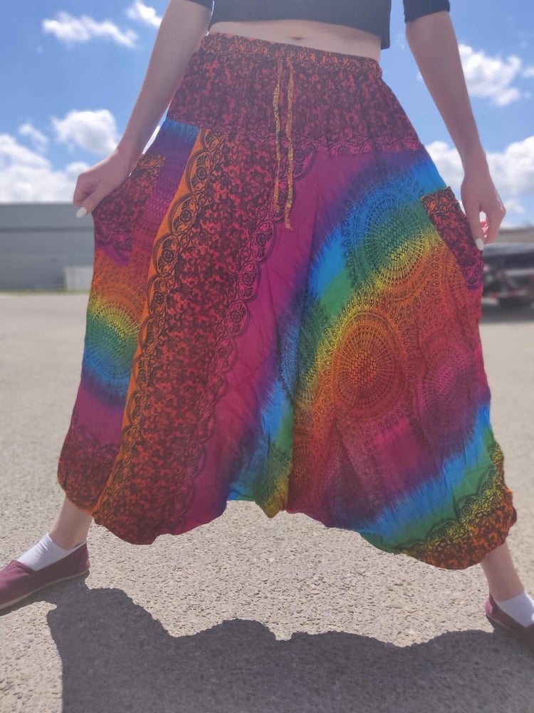 Image of Rainbow Mandala Harem Pants