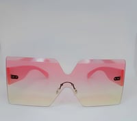 Image 1 of  Oversized Square Sunglasses Rimless Frame Candy Color Glasses Transparent Square Glasses for Women