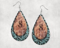 Monogram Turquoise Leather Earrings