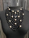 Six Strand Agate & Pearl Bib Necklace