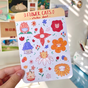 Image of Flower Cats Sticker Sheet