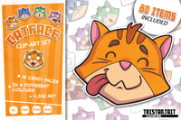 Image 1 of Catface Clip-Art set - Digital file