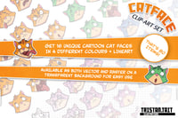 Image 2 of Catface Clip-Art set - Digital file