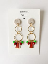 Paire de boucles d’oreilles céramique et plaqué or PERLA TOTEMA