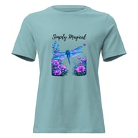 Image 1 of Women's Relaxed T-Shirt, Simply Magical Dragonfly  & Wildflower Tee