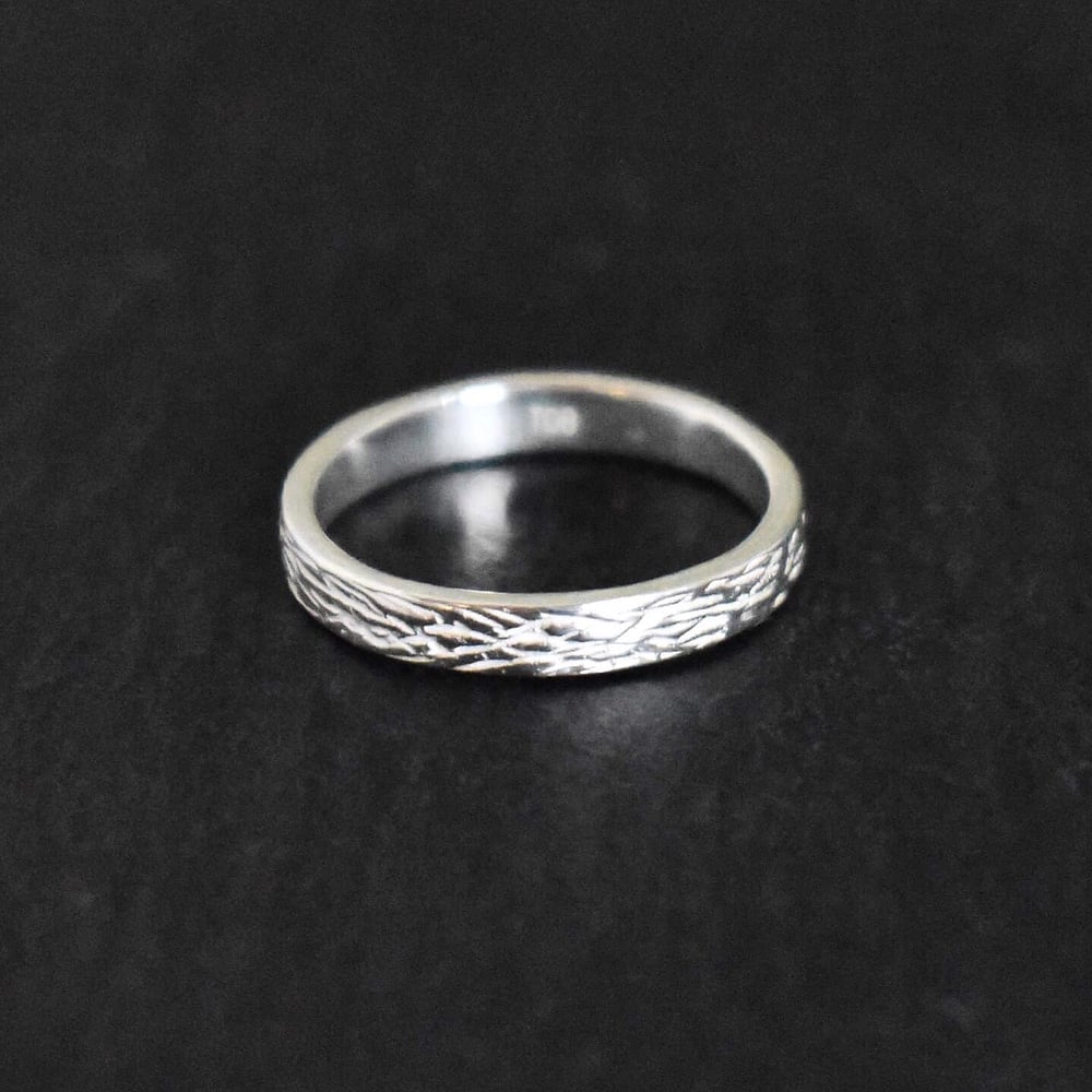 Image of Silver Scratches silver band ring