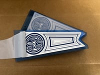 BLUE/CHROME FLAGS (PAIR) “IMPALA SS” 