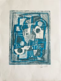 Image 2 of Jeremy Annear 'Winter Sea (Strata)' Monoprint 2020