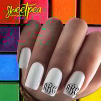Monogram Script Font Nail Art