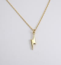 Image 1 of Gold Lightning Bolt Necklace (925 Sterling Silver)