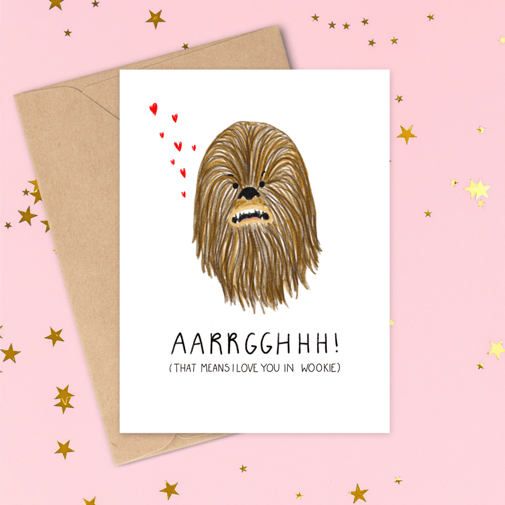 Star Wars Chewbacca Valentine’s Card | Corrin Strain Illustration