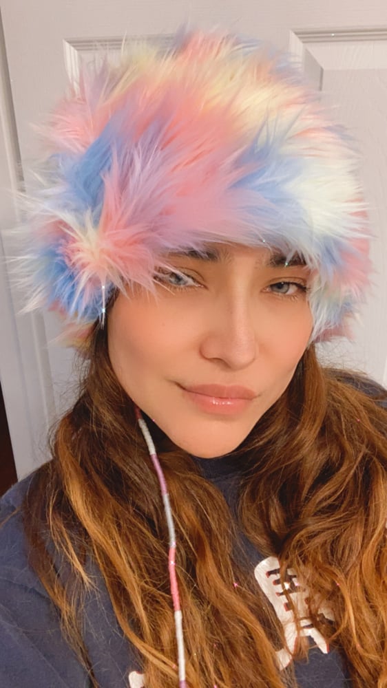 Image of Rainbow Faux Fur Beanie