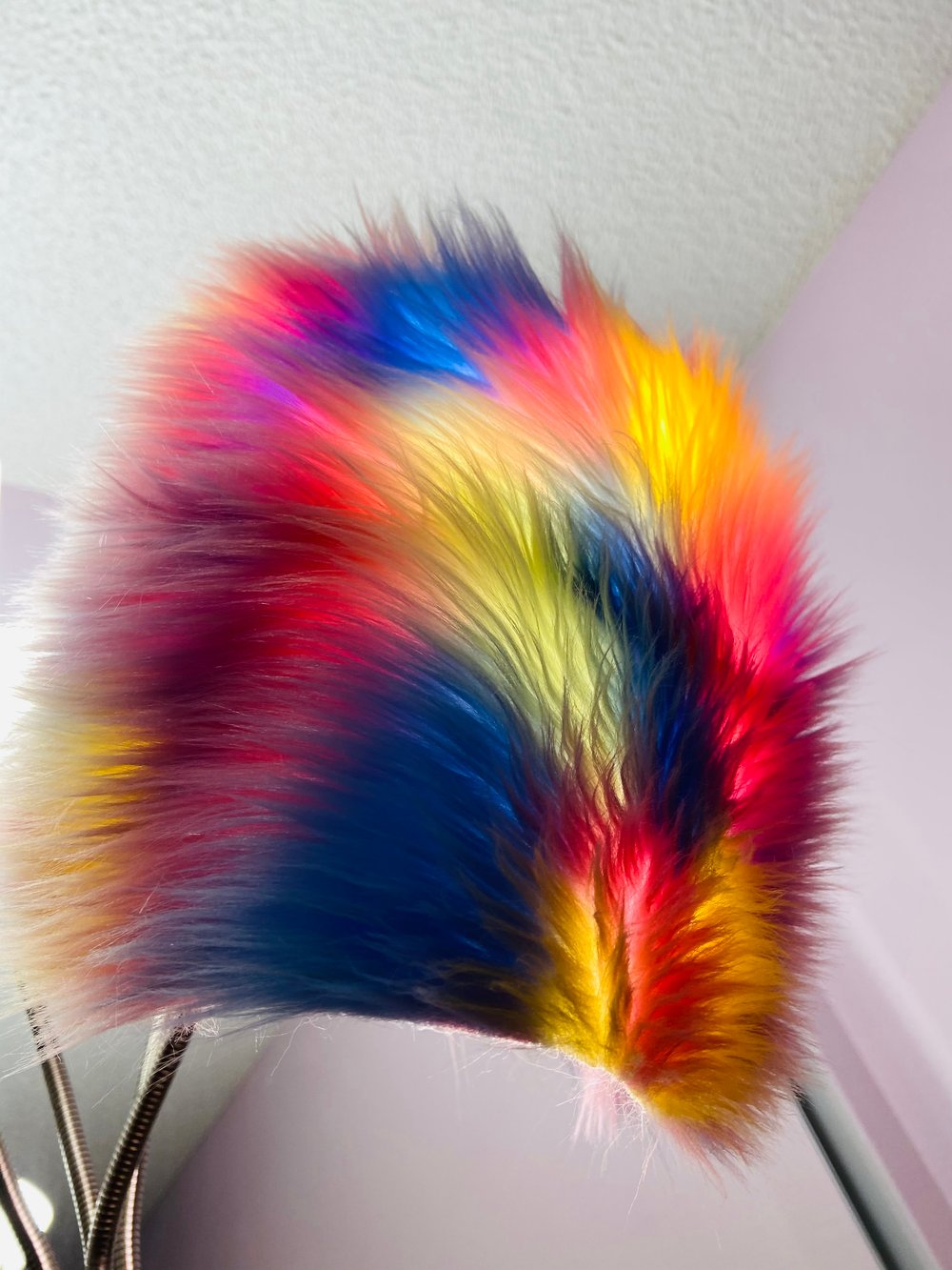 Image of Rainbow Faux Fur Beanie
